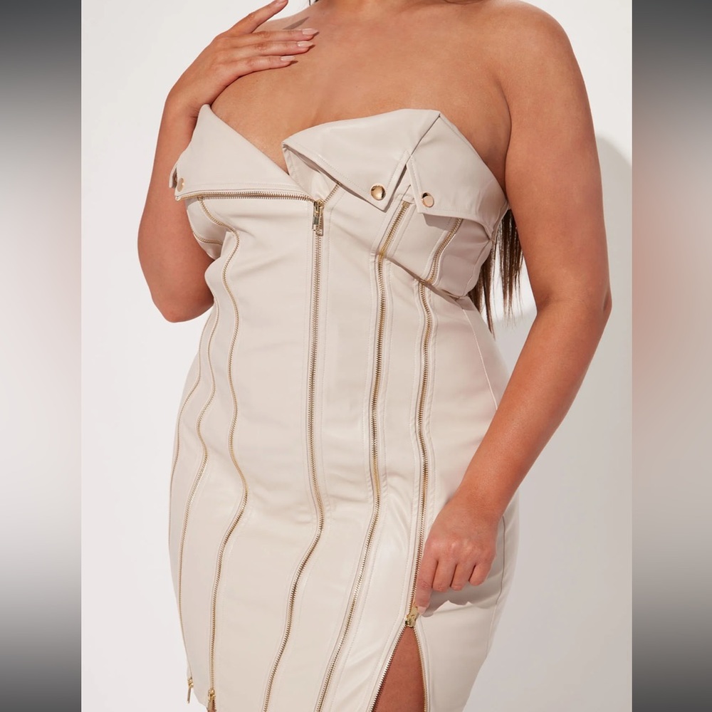 Fashionnova Naomi mini dress beige size 3x